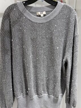 Etcetera Light gray/silver sequin sweater